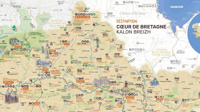 Carte touristique Cœur de Bretagne - Kalon Breizh