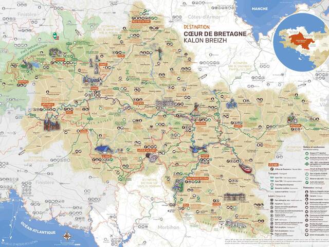 Carte touristique Cœur de Bretagne - Kalon Breizh